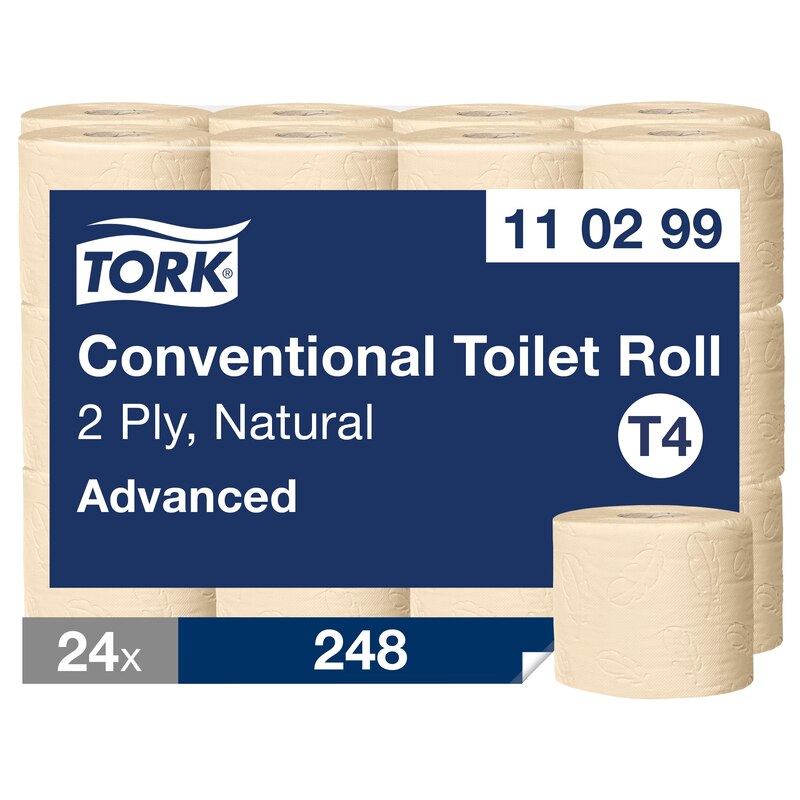 Tork Advanced tualetes papīrs 2 kārtas. 34,7 m, 24 ruļļi, 248 loksnes, dabiska krāsa, T4