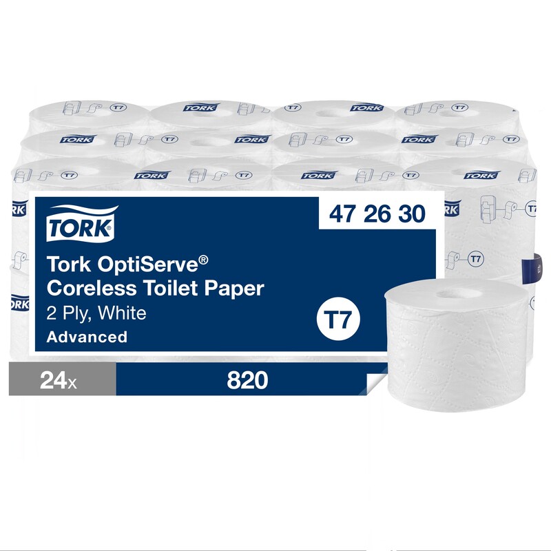Tork OptiServe Advanced туалетная бумага без втулки 94,3 м, 2 слоя перф. T7