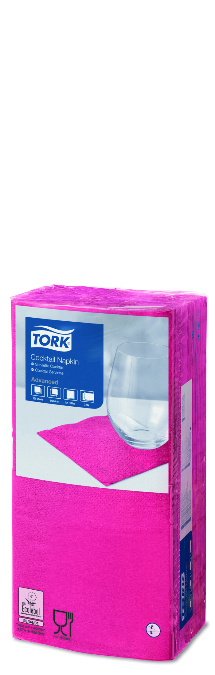 Tork Cocktail салфетки розовые 24 х 24 см