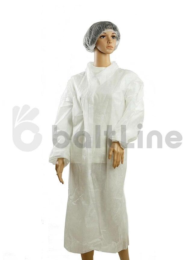 BaltLine халат PP на липучках, белый, 3XL, 1 шт. 120x145 см