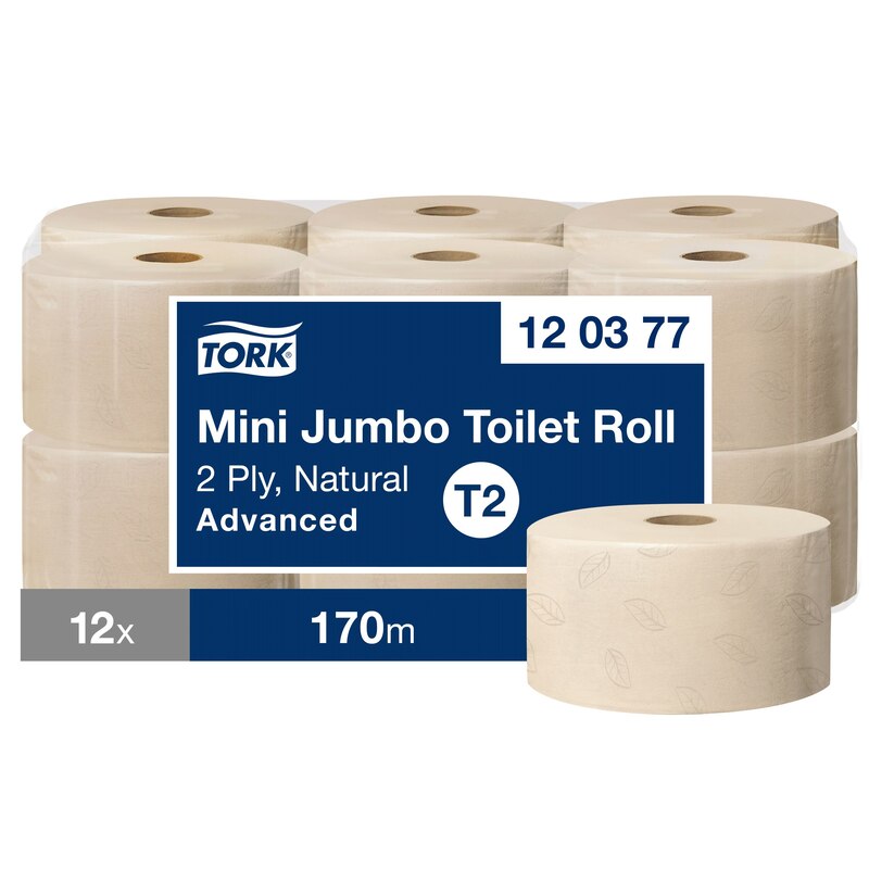 Tork Advanced mini Jumbo dabiskas krāsas tualetes papīrs, 170m, 2 kārtas, T2