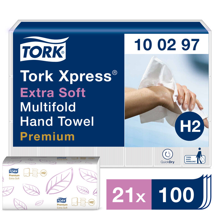Tork Premium Extra Soft Z-fold roku dvieļi 100 salv.2-kārt. 34x21,2cm H2
