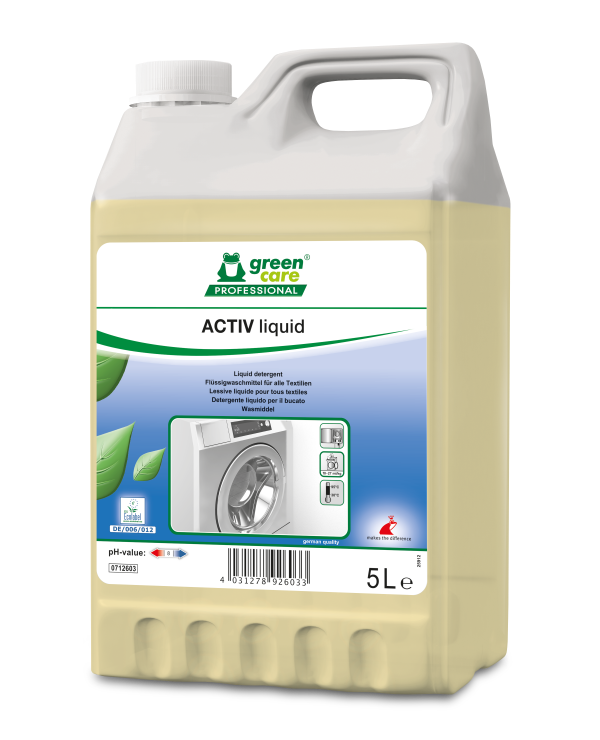 Green Care ACTIV LIQUID универсальное жидкое средство для стирки 5л (10-27мл/кг