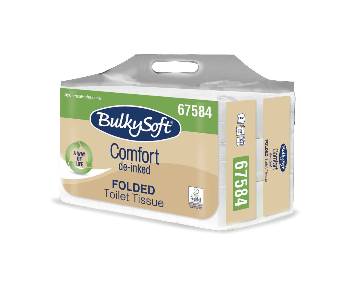 Bulkysoft Comfort Bulk Pack tualetes papīrs 250 salv, 19x11cm, 2-kārtas