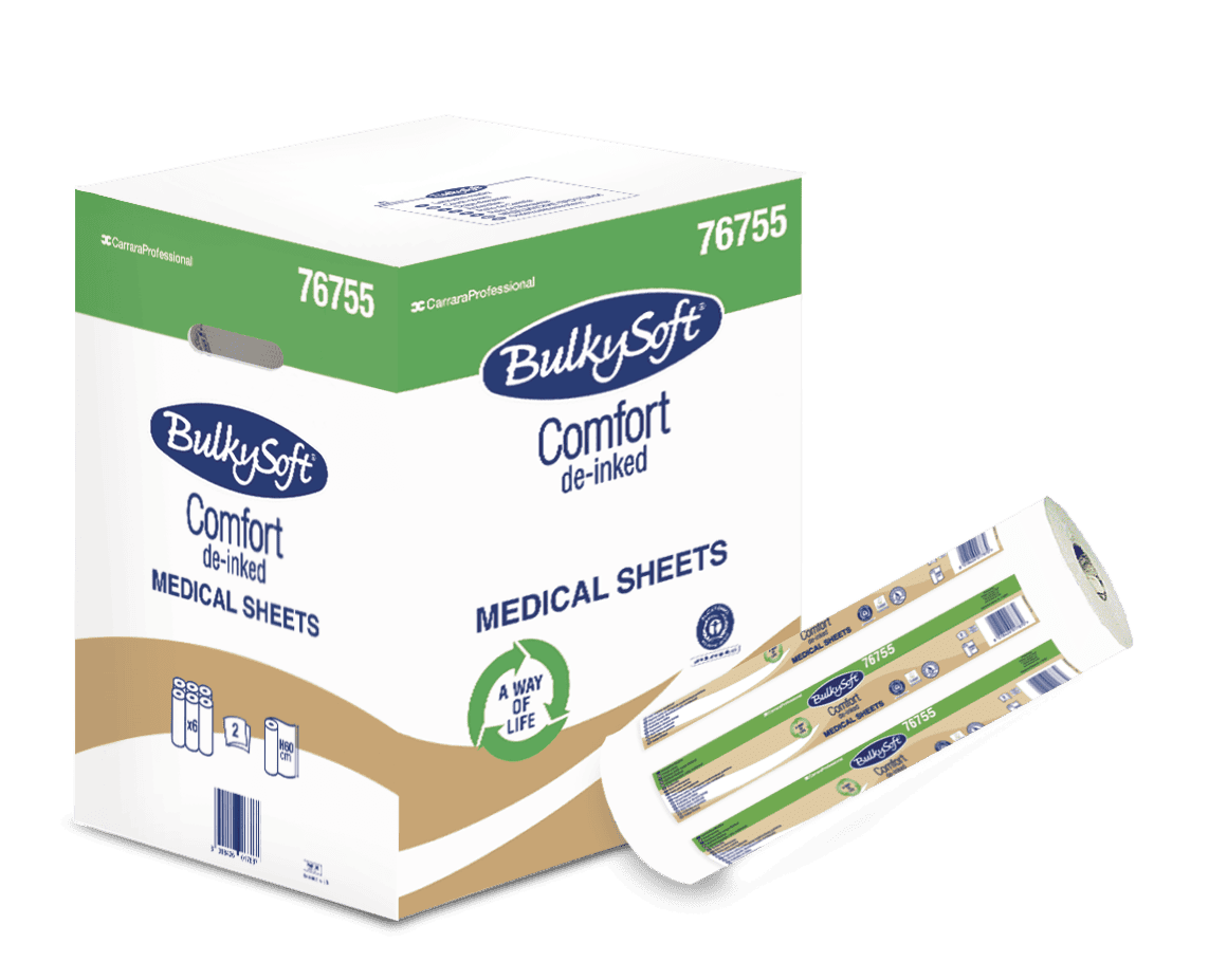 Bulkysoft kušetes pārklājs ar perforāciju 60cm x 50m, 2 kārtas, 147 loksnes, balts