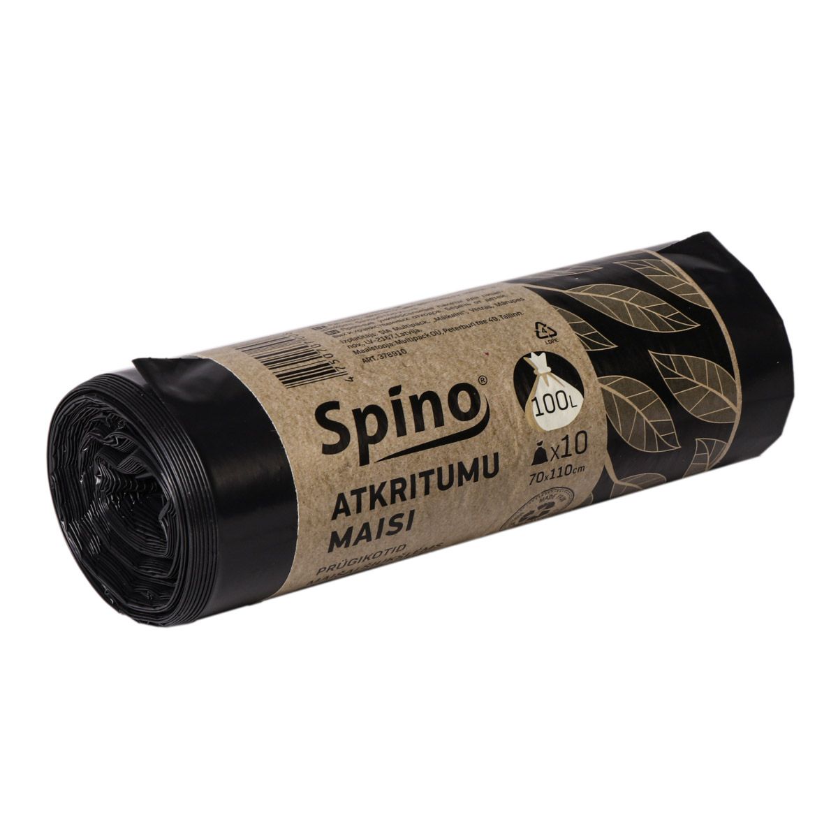 Atkritumu maisi 100L, LDPE, 33 mkr, 70x110cm, 10gab., melni  