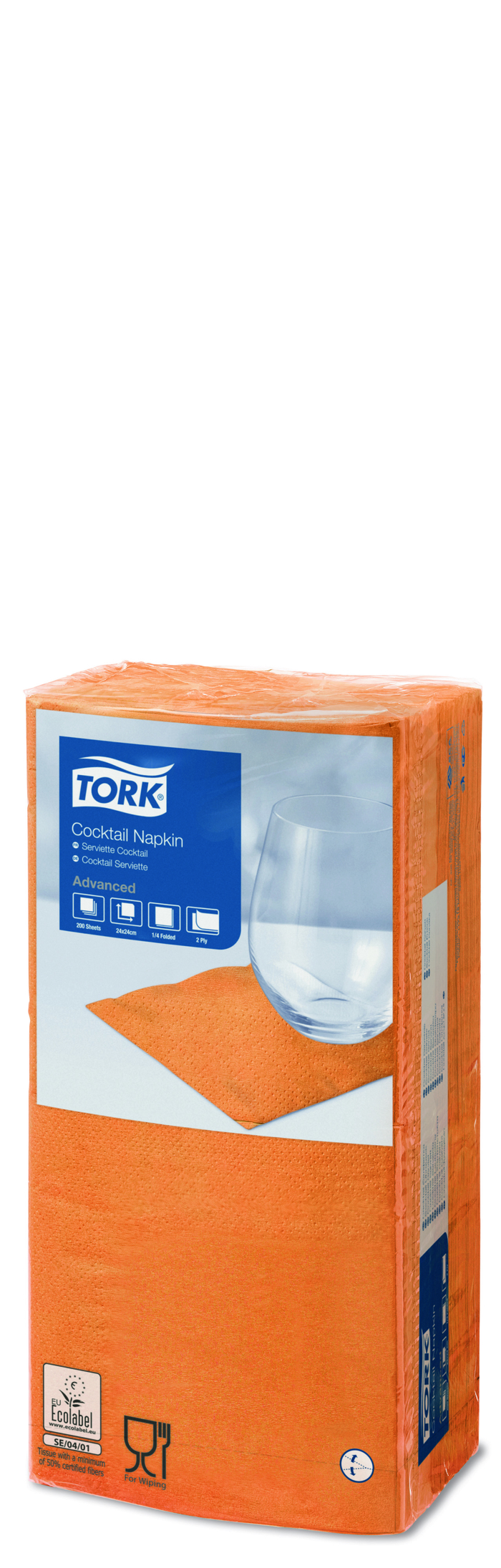Tork Cocktail galda salvetes 24/2/200gab. oranžas
