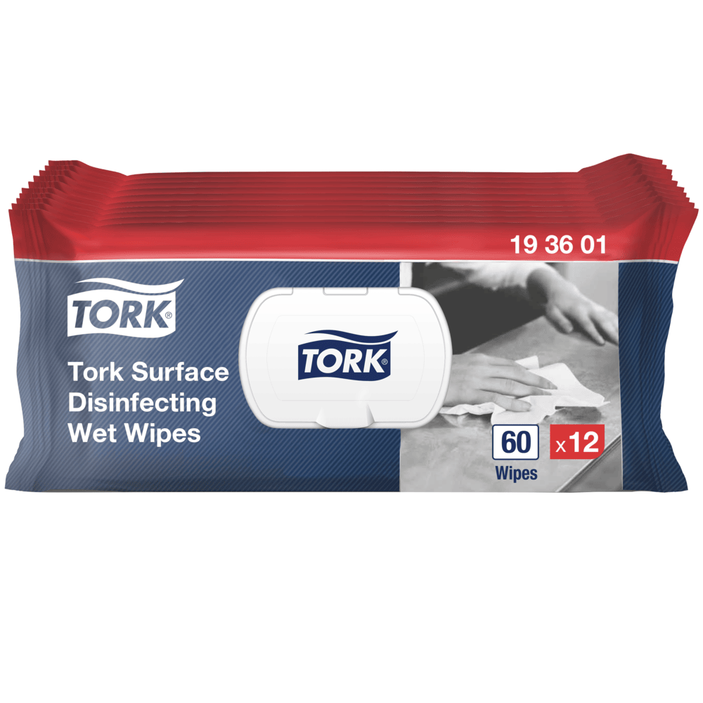 Tork влажные салфетки для дезинфекции поверхностей 60 шт. 19 x 36 см W20