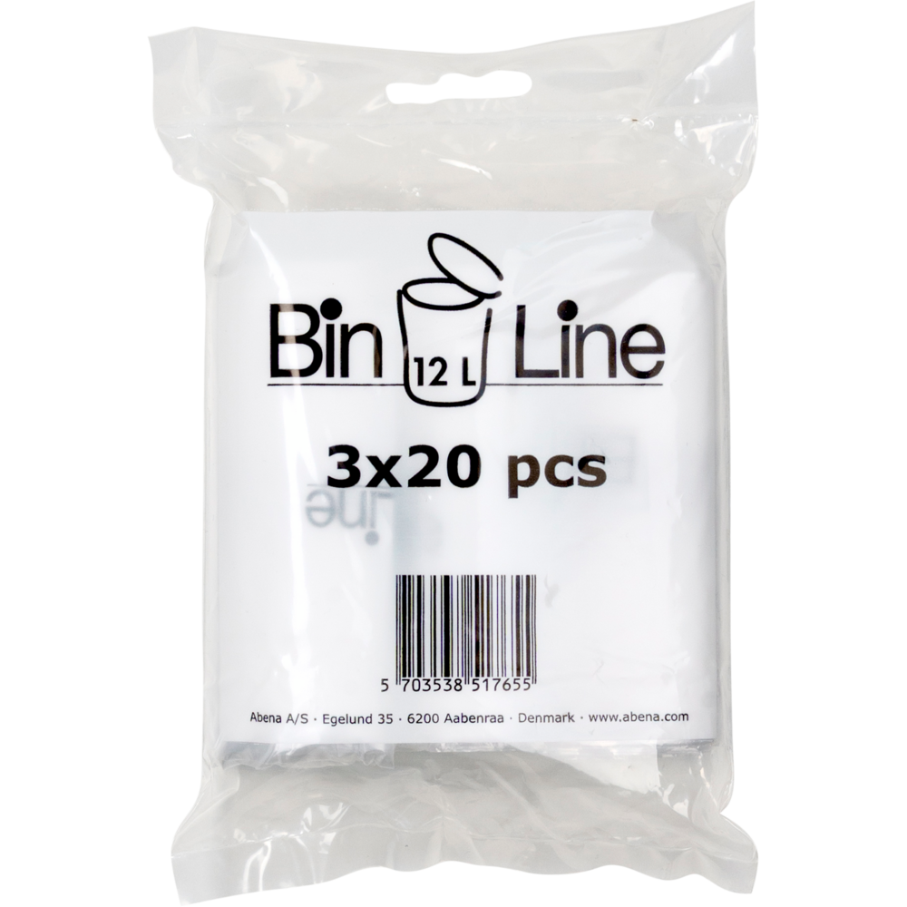 Мешки для мусора BINLINE 12L 40x57см, 10мкр LLDPE 3x20 шт. прозрачные
