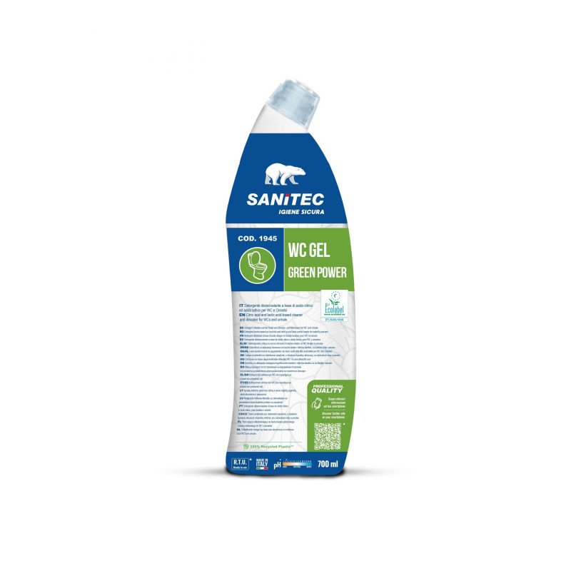 Sanitec WC Gel Green Power tualetes atkaļķošanas un tīrīšanas līdzeklis, 700 ml