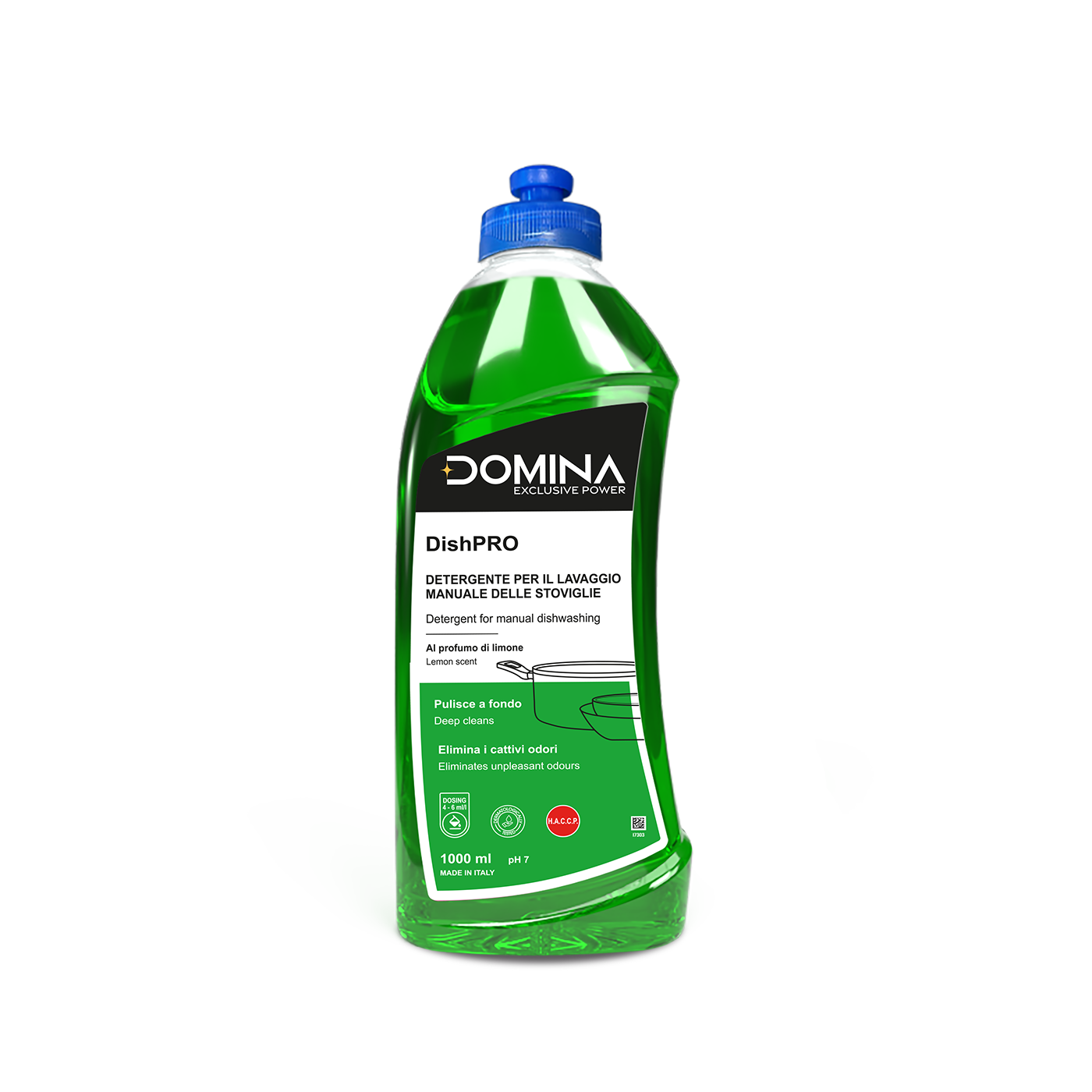 DOMINA DishPRO концентрированное средство для мытья посуды, лимон, 1л