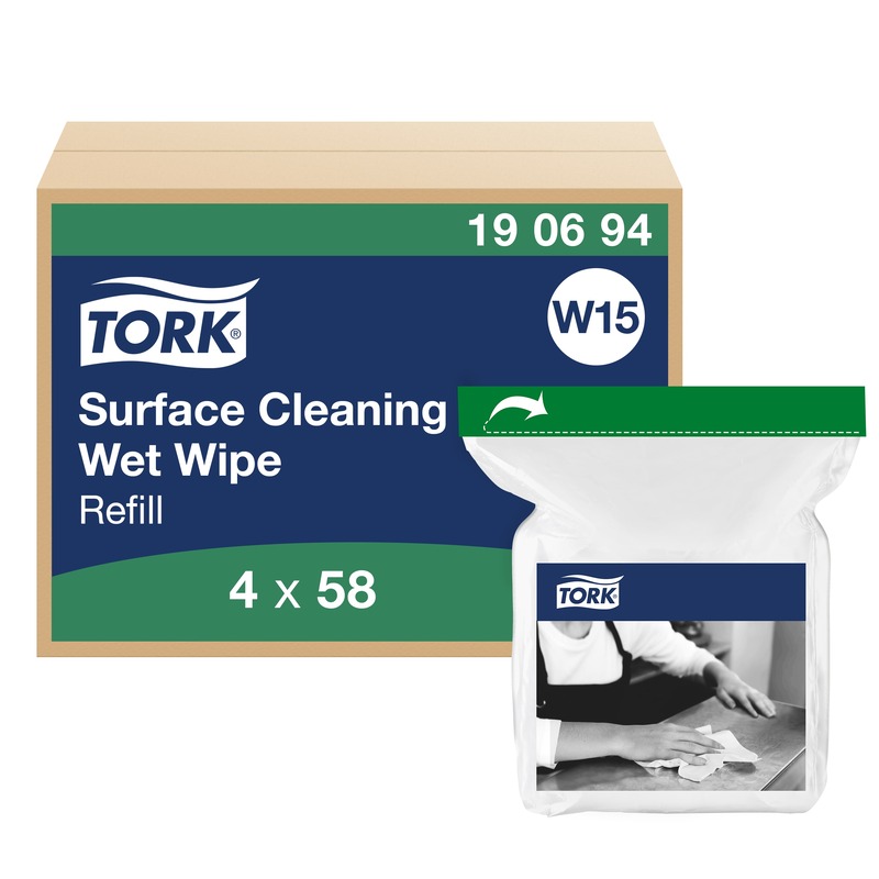 Tork Premium влажные салфетки для очистки поверхностей REFILL 58 шт. W15