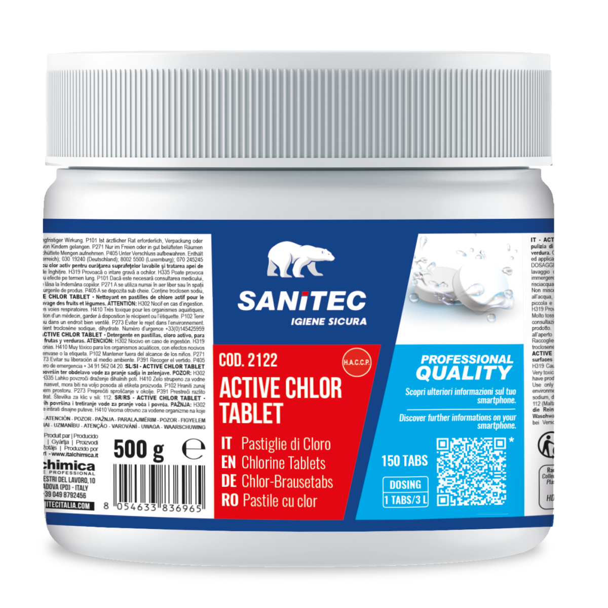 Sanitec Active Chlor hlora tabletes 150 gab.